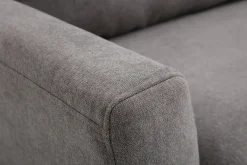 Miliboo Skandinavisches Sofa aus hellgrauem Stoff mit Samteffekt und hellem Holz 2-Sitzer JONAS* Design-sofas