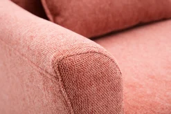 Miliboo Skandinavisches Sofa aus terracottafarbenem Stoff mit Samteffekt und hellem Holz 2-Sitzer KATE* Design-sofas