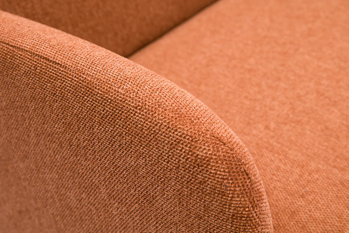 Miliboo Skandinavisches Sofa aus rostbraunem Stoff mit Samteffekt und hellem Holz 2-Sitzer ISKO* Design-sofas