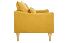Miliboo Skandinavisches Sofa senfgelber Stoff mit Samteffekt 2-Sitzer KATE* Design-sofas