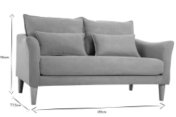 Miliboo Skandinavisches Sofa senfgelber Stoff mit Samteffekt 2-Sitzer KATE* Design-sofas