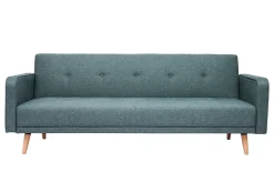 Miliboo Skandinavisches Sofa 3-Sitzer aus graugrünem Stoff und hellem Holz ULLA* Schlafsofas