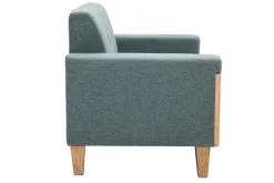 Miliboo Skandinavisches Sofa 2-Sitzer aus graugrünem Stoff und hellem Holz FJORD* Design-sofas