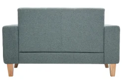 Miliboo Skandinavisches Sofa 2-Sitzer aus graugrünem Stoff und hellem Holz FJORD* Design-sofas