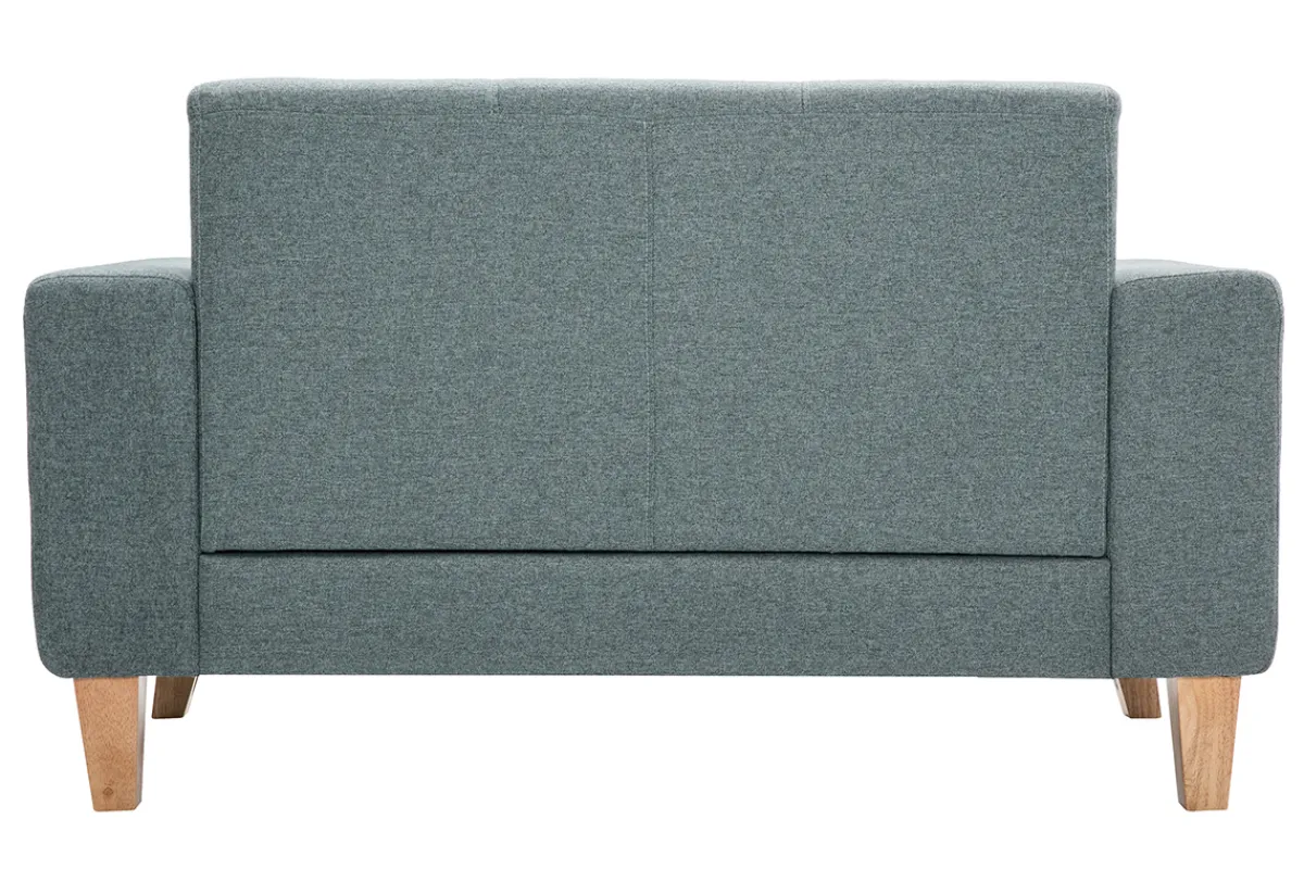 Miliboo Skandinavisches Sofa 2-Sitzer aus graugrünem Stoff und hellem Holz FJORD* Design-sofas