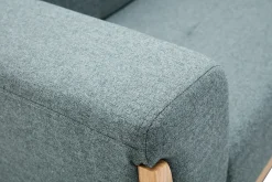 Miliboo Skandinavisches Sofa 2-Sitzer aus graugrünem Stoff und hellem Holz FJORD* Design-sofas