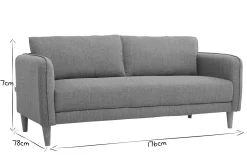Miliboo Skandinavisches Sofa 3-Sitzer Hellgrau KURT* Design-sofas