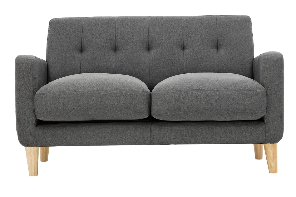 Miliboo Skandinavisches Sofa 2-Sitzer aus dunkelgrauem Stoff LUNA* Design-sofas