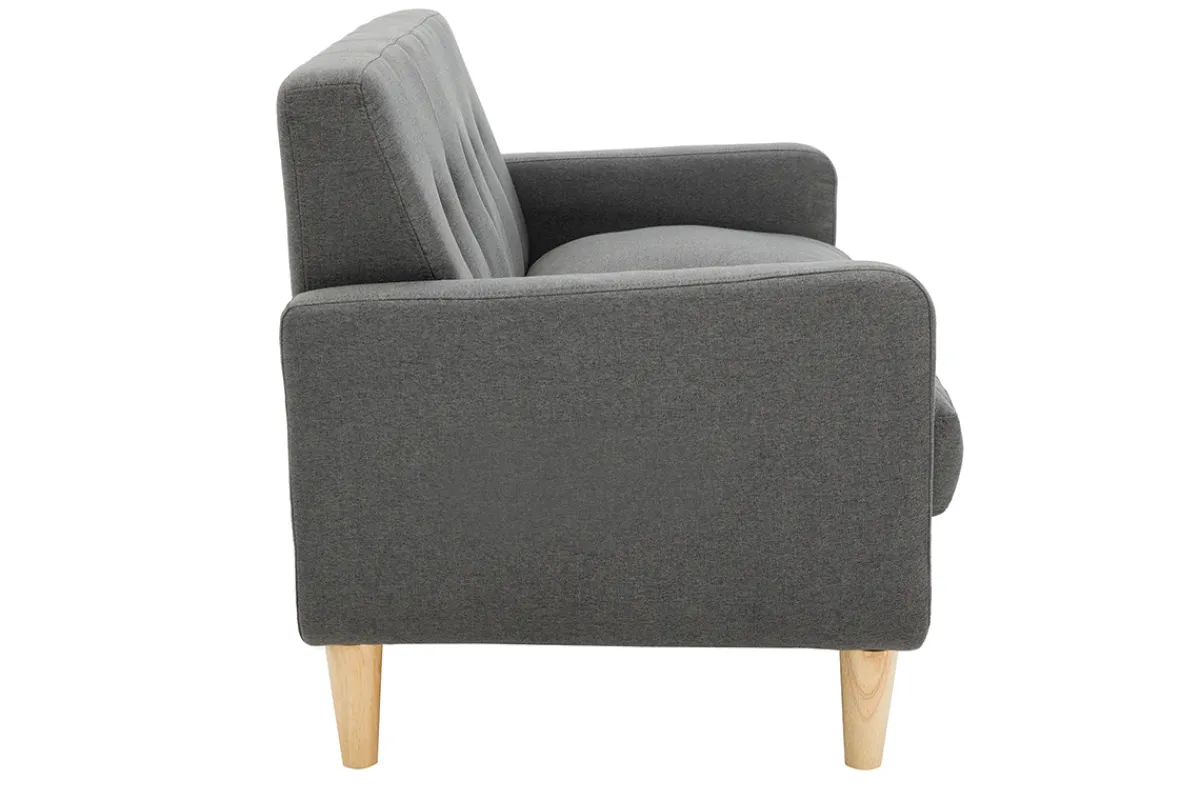 Miliboo Skandinavisches Sofa 2-Sitzer aus dunkelgrauem Stoff LUNA* Design-sofas