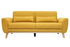 Miliboo Skandinavisches Sofa 3-Sitzer Samt gelb EKTOR* Design-sofas