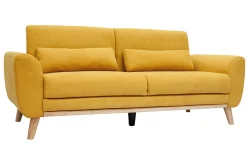 Miliboo Skandinavisches Sofa 3-Sitzer Samt gelb EKTOR* Design-sofas