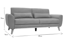 Miliboo Skandinavisches Sofa 3-Sitzer Samt gelb EKTOR* Design-sofas