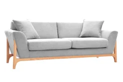 Miliboo Skandinavisches Sofa 3-Sitzer in Hellgrau und Esche ASAKO* Design-sofas