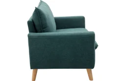 Miliboo Skandinavisches Sofa 2-Sitzer mit Samteffekt in Blaugrün JONAS* Design-sofas