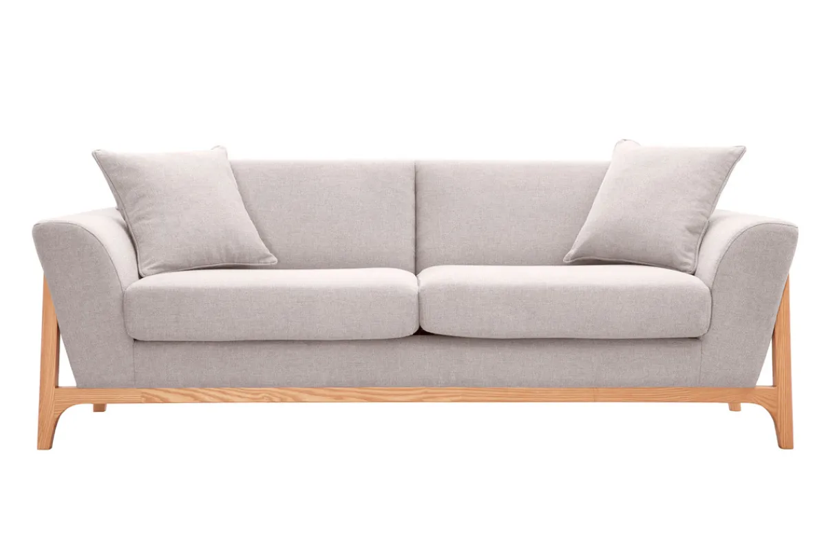 Miliboo Skandinavisches Sofa 3-Sitzer in Beige und Esche ASAKO* Design-sofas