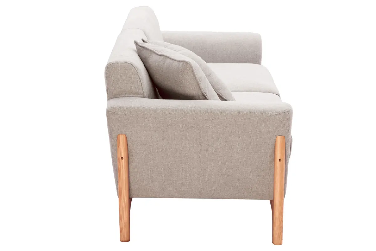 Miliboo Skandinavisches Sofa 3-Sitzer in Beige und Esche ASAKO* Design-sofas