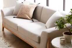 Miliboo Skandinavisches Sofa 3-Sitzer in Beige und Esche ASAKO* Design-sofas