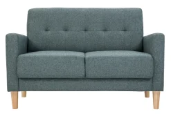 Miliboo Skandinavisches Sofa 2-Sitzer aus graugrünem Stoff und hellem Holz MOON* Design-sofas
