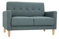 Miliboo Skandinavisches Sofa 2-Sitzer aus graugrünem Stoff und hellem Holz MOON* Design-sofas