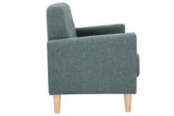 Miliboo Skandinavisches Sofa 2-Sitzer aus graugrünem Stoff und hellem Holz MOON* Design-sofas