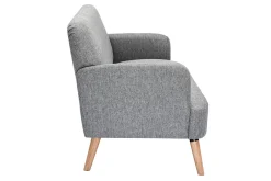 Miliboo Skandinavisches Sofa 2-Sitzer aus hellgrauem Stoff und hellem Holz ISKO* Design-sofas