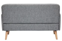 Miliboo Skandinavisches Sofa 2-Sitzer aus hellgrauem Stoff und hellem Holz ISKO* Design-sofas