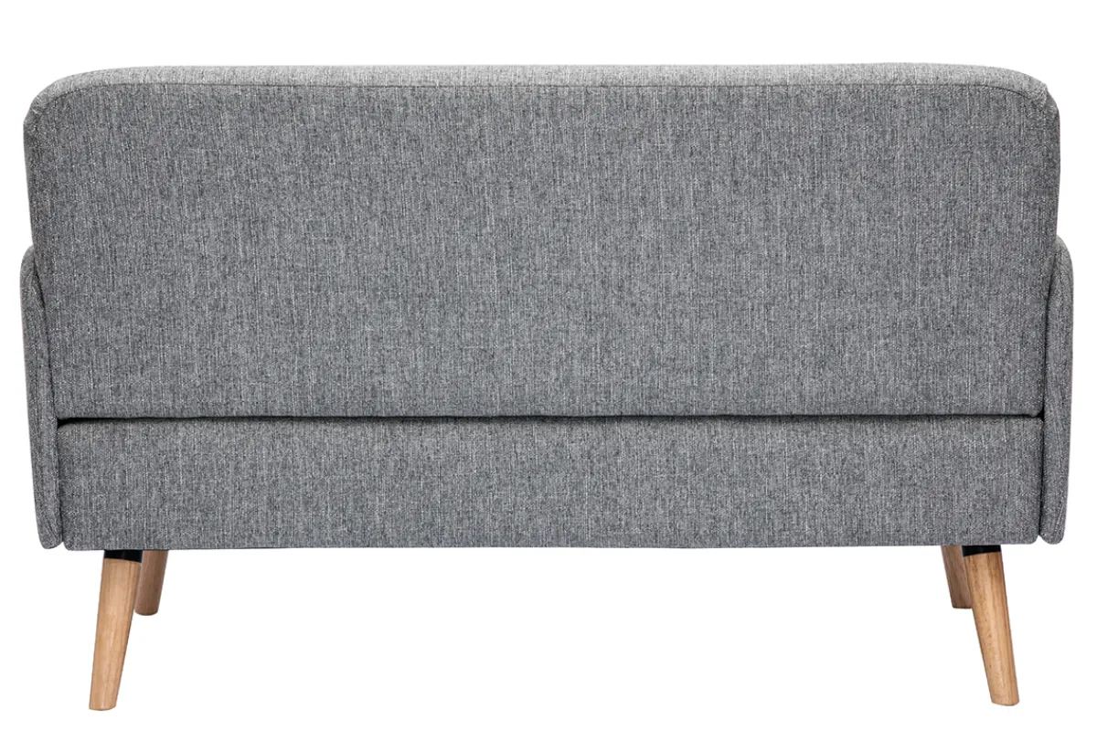 Miliboo Skandinavisches Sofa 2-Sitzer aus hellgrauem Stoff und hellem Holz ISKO* Design-sofas
