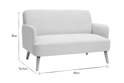 Miliboo Skandinavisches Sofa 2-Sitzer aus hellgrauem Stoff und hellem Holz ISKO* Design-sofas