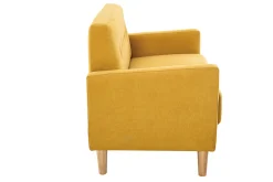 Miliboo Skandinavisches Sofa 2-Sitzer mit Samteffekt in Senfgelb MOON* Design-sofas