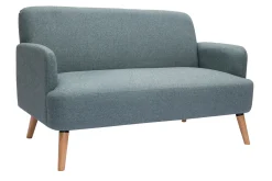 Miliboo Skandinavisches Sofa 2-Sitzer aus grüngrauem Stoff und hellem Holz ISKO* Design-sofas