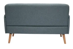 Miliboo Skandinavisches Sofa 2-Sitzer aus grüngrauem Stoff und hellem Holz ISKO* Design-sofas