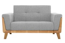 Miliboo Skandinavisches Sofa 2-Sitzer in Hellgrau und Holz FJORD* Design-sofas