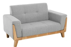 Miliboo Skandinavisches Sofa 2-Sitzer in Hellgrau und Holz FJORD* Design-sofas