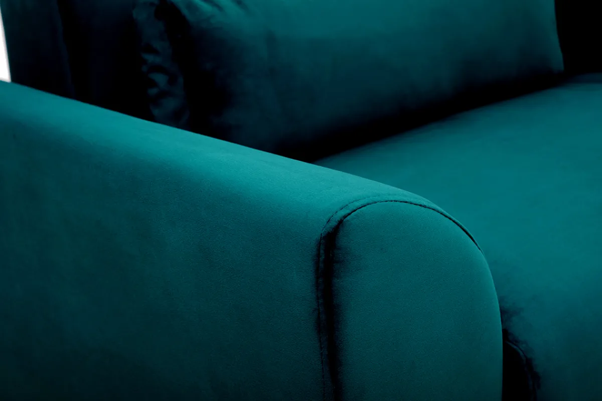 Miliboo Skandinavisches Sofa 3-Sitzer Samt Petrolblau EKTOR* Design-sofas