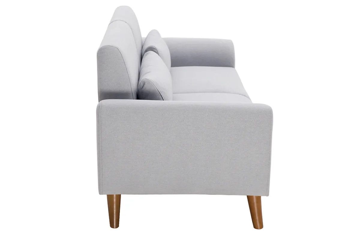 Miliboo Skandinavisches Sofa 2-Sitzer aus hellgrauem Stoff und dunkles Holz EKTOR* Design-sofas