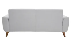 Miliboo Skandinavisches Sofa 2-Sitzer aus hellgrauem Stoff und dunkles Holz EKTOR* Design-sofas