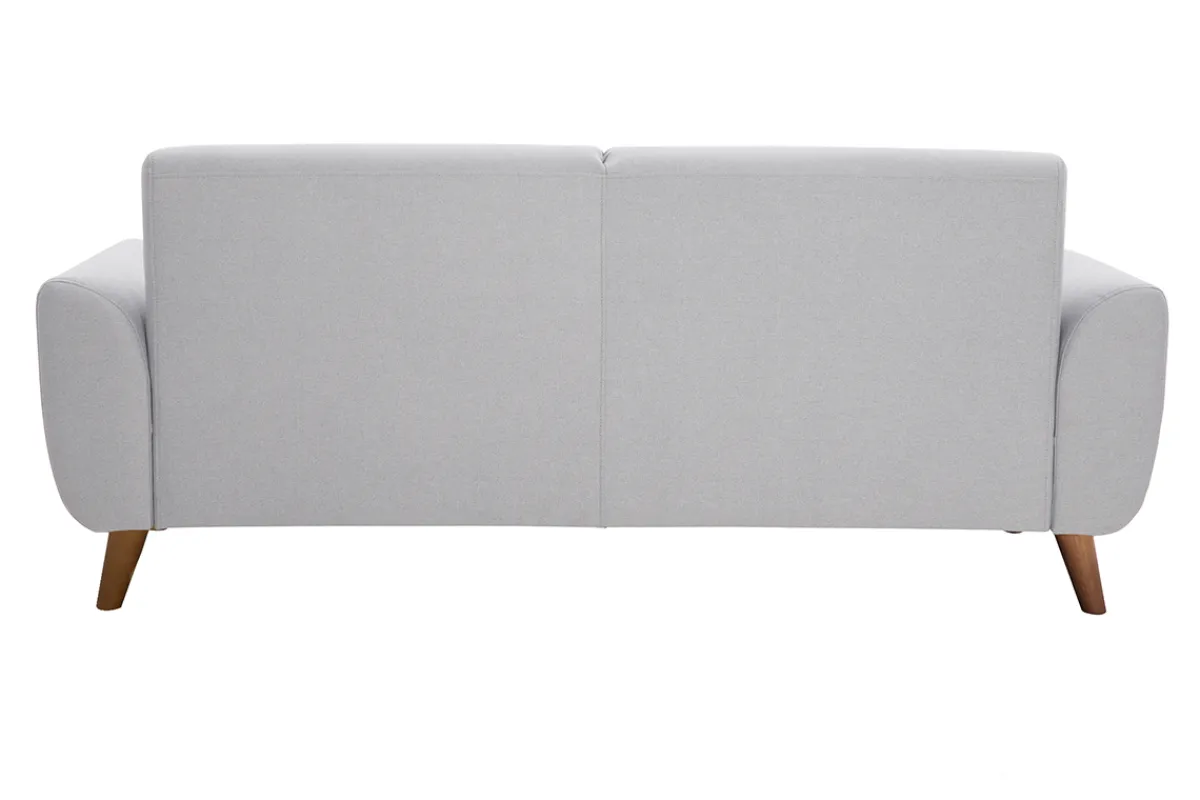 Miliboo Skandinavisches Sofa 2-Sitzer aus hellgrauem Stoff und dunkles Holz EKTOR* Design-sofas