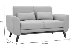 Miliboo Skandinavisches Sofa 2-Sitzer aus hellgrauem Stoff und dunkles Holz EKTOR* Design-sofas