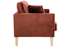Miliboo Skandinavisches Zweisitzer-Sofa mit abnehmbarem Bezug und bordeauxrotem Samt OSLO* Design-sofas
