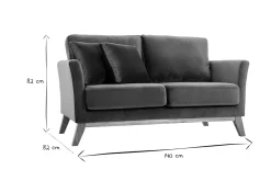Miliboo Skandinavisches Zweisitzer-Sofa mit abnehmbarem Bezug und bordeauxrotem Samt OSLO* Design-sofas