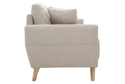 Miliboo Sofa aus beigem Stoff und hellem Holz 3-Sitzer MUNIK* Design-sofas