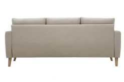 Miliboo Sofa aus beigem Stoff und hellem Holz 3-Sitzer MUNIK* Design-sofas