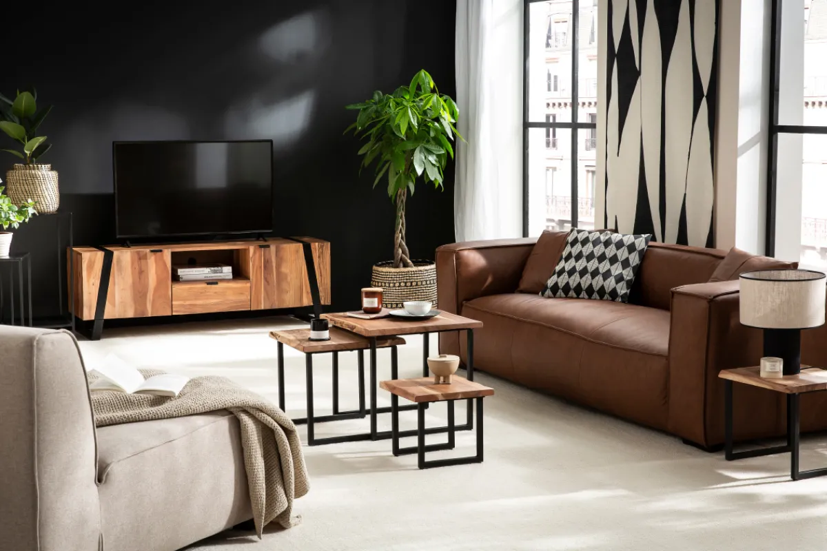 Miliboo Sofa aus Büffelleder 3-Sitzer COBAIN* Ledersofas