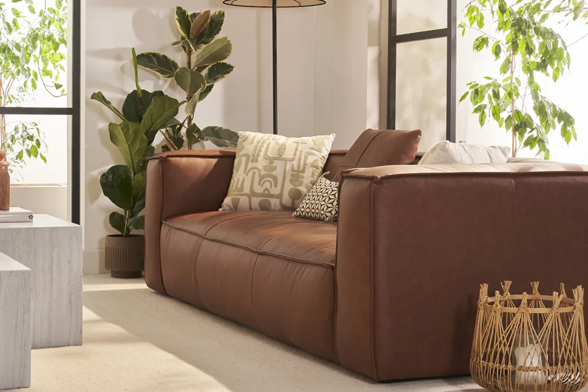 Miliboo Sofa aus Büffelleder 3-Sitzer COBAIN* Ledersofas