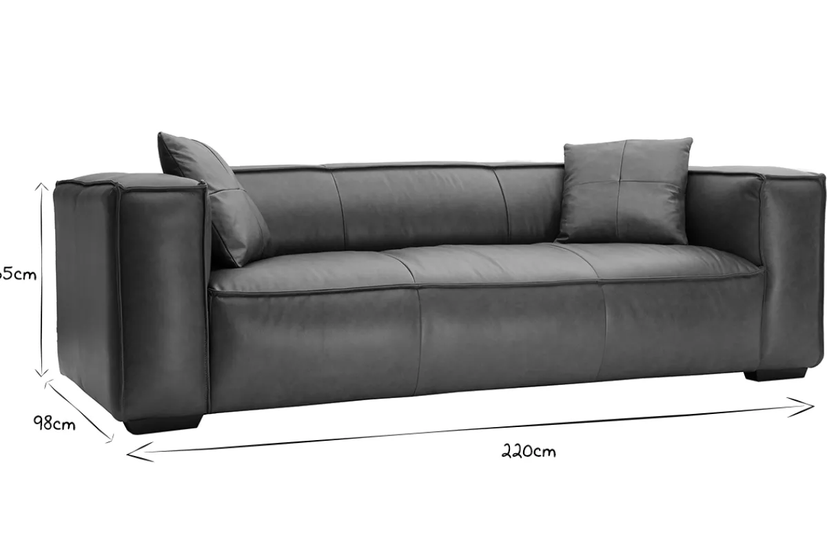 Miliboo Sofa aus Büffelleder 3-Sitzer COBAIN* Ledersofas