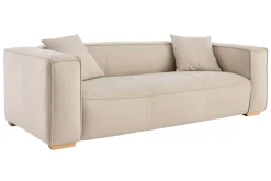 Miliboo Sofa aus naturfarbenem Stoff mit Samteffekt 3-Sitzer COBAIN* Design-sofas