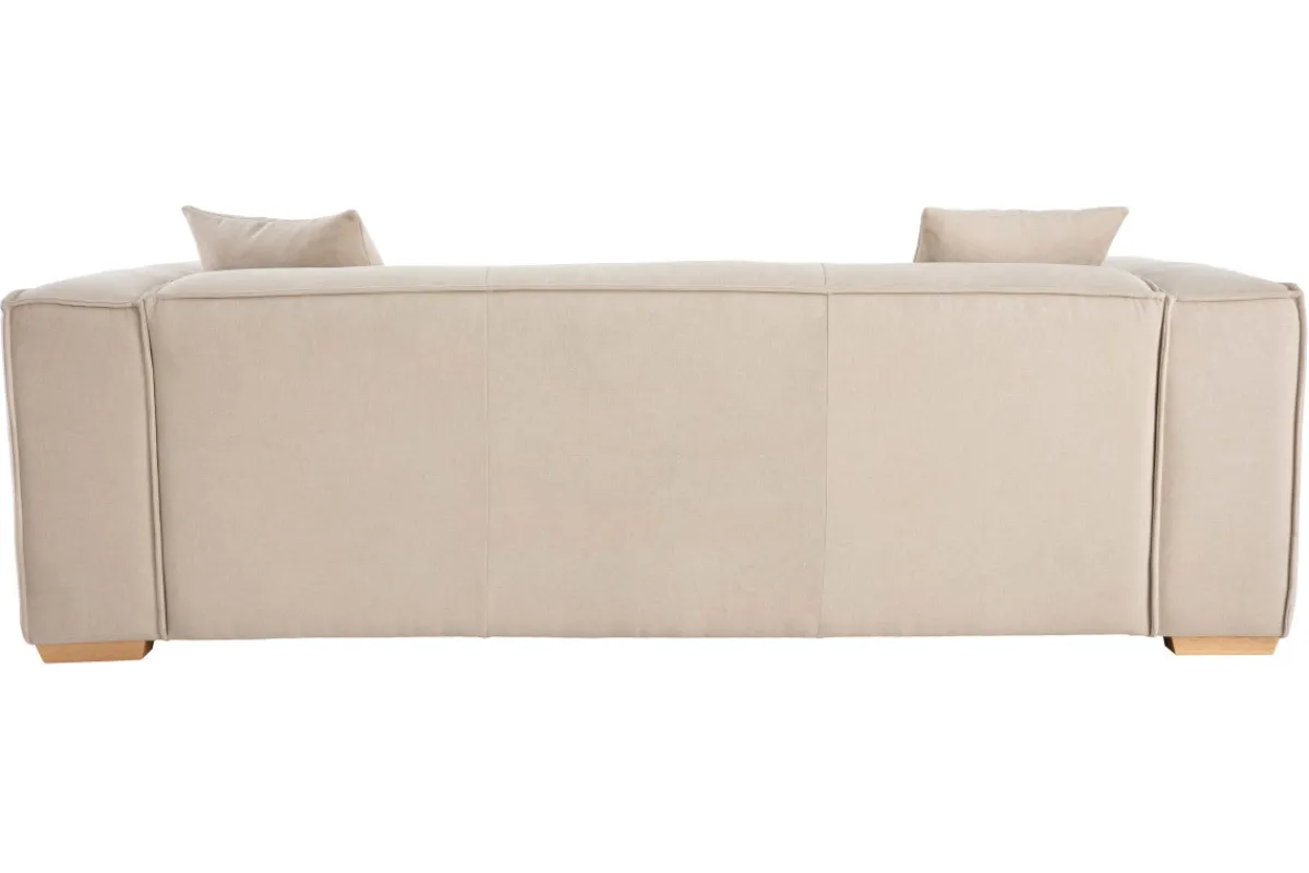 Miliboo Sofa aus naturfarbenem Stoff mit Samteffekt 3-Sitzer COBAIN* Design-sofas