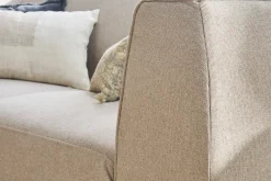 Miliboo Sofa beiger Stoff und Holz 2-3 Sitzer MORRIS* Design-sofas