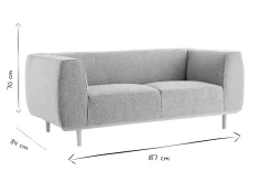 Miliboo Sofa beiger Stoff und Holz 2-3 Sitzer MORRIS* Design-sofas