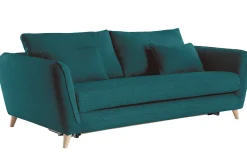 Miliboo Sofa skandinavisch 3 Plätze pfauenblau CREEP* Schlafsofas